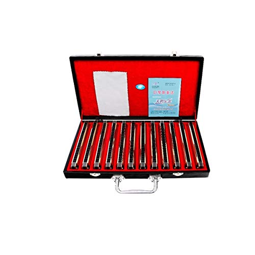 KMDSM Harmonica 24 trous Tremolo Harmonica Set 12 tons Harmonica professionnel (Or), Convient aux débutants, Performeurs… - Les Beatles, Paul McCartney, John Lennon, RIngo Starr, George Harrison KMDSM Harmonica 24 trous Tremolo Harmonica Set 12 tons Harmonica professionnel (Or), Convient aux débutants, Performeurs…