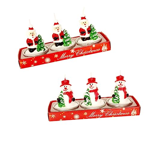 Garneck Festival Candle Set 3 Pack Christmas Decorative Candles Dinner Supplies for Christmas Carnival