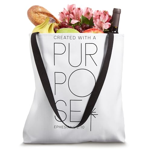 Bolsa Tote Created With A Purpose Ephesians 2 10 Verse miniatura 4