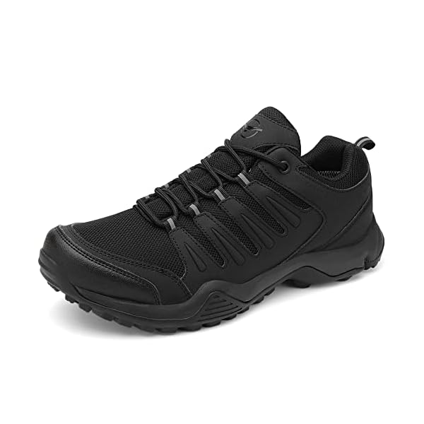Grand Attack Men's Waterproof Hiking Shoes Lightweight Approach Trekking Comfortable Backpacking Boots Non Slip Work Shoes Outdoor Camping Travel Sneakers
