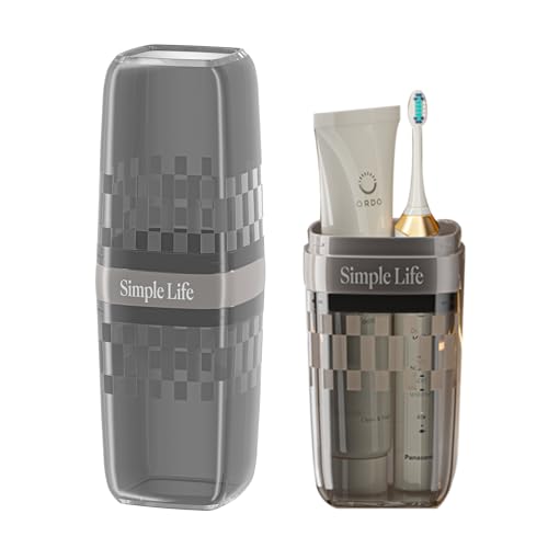 Travel Toothbrush Cup, Toothbrush Holder with Cover, Portable Travel Toothbrush Holder, Toothbrush Case and Carrier for Bathroom School Business Trip (Black)