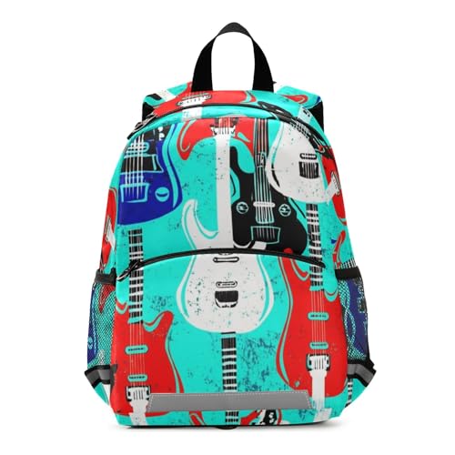 CHIFIGNO - Mochila para guitarra eléctrica para niños pequeños, diseño gráfico de jardín de...