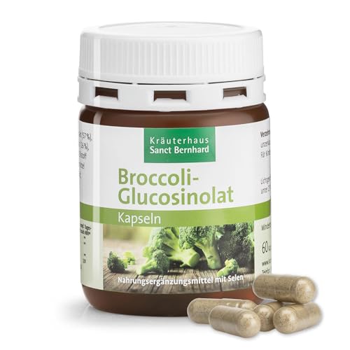 Sanct Bernhard Broccoli-Glucosinolat-Kapseln 100 mg | Meerrettich-Extrakt & Selen | 60 Kapseln