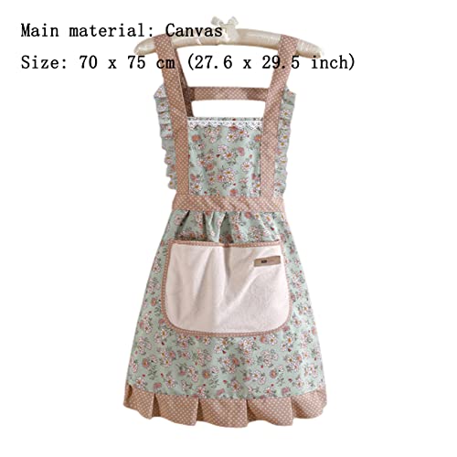 FAIRYGATE Women Cloth Apron with Pockets Adjustable Cooking Aprons Kitchen Bib Apron for Kitchen Cooking Baking Household Cleaning A1516 - Image 2