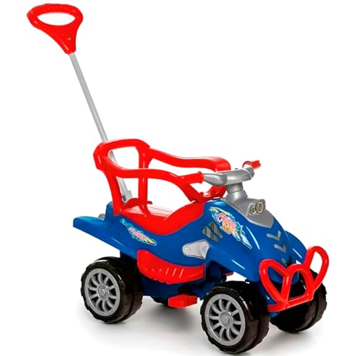 Carrinho de Passeio e Pedal Empurrador com Haste Cross Turbo 45Kg (Azul)