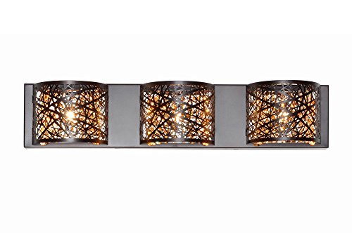 ET2 Lighting E21316-10BZ Bathroom Fixture with Metal Shades – Wall Mounted Bronze Finished