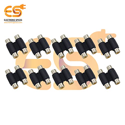 Image of Electronic Spices Dual RCA coupler 2 female to 2 female audio connector pack of 20pcs