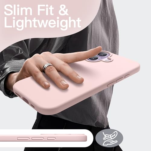 Image of JETech Liquid Silicone Case for iPhone 17 6.3-Inch, Silky Soft Touch Full-Body Protection, Anti-Scratch Shockproof Phone Cover with Microfiber Lining (Light Pink)