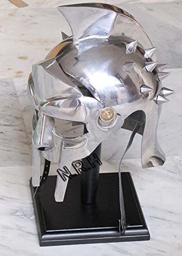 Casque de Gladiator Maximus Arena médiéval avec sangle cuir pour accessoire Larpers et GN