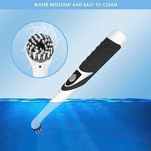 SANON Electric Cleaning Brush, Household Sonic Spin Scrubber with 4 Clean Heads for Bathroom Household Floor Tile and Kitchen Car Deep Cleaning ( Tough Cleaning, Black )