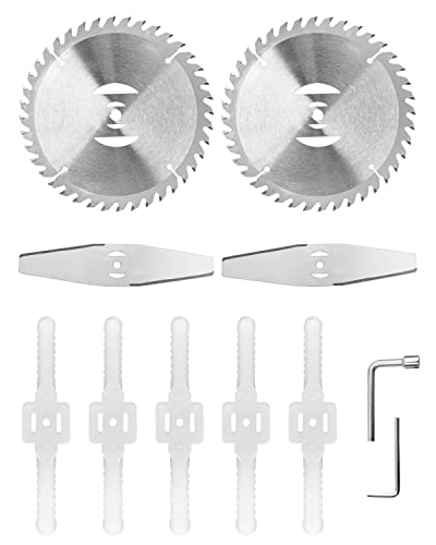 NTSUMI Grass Trimmer Blade Heads Replacements Lawn Mower Brush Cutter Blades Weed Wacker Eater Blade Heads, 2 Pcs 24 Teeth Blade 2 Pcs Stainless Steel Blade and 5 Pcs Plastic Blades NTSUMI Grass Trimmer Blade Heads Replacements Lawn Mower Brush Cutter Blades Weed Wacker Eater Blade Heads, 2 Pcs 24 Teeth Blade 2 Pcs Stainless Steel Blade and 5 Pcs Plastic Blades