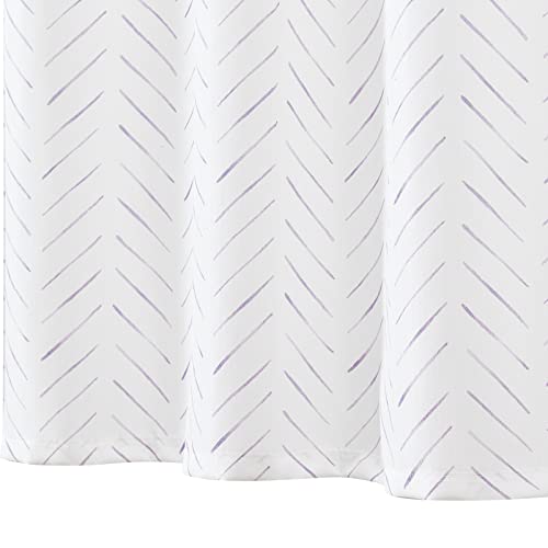 Jinchan Purple And White Shower Curtain Herringbone Fabric Shower Curtain Zig Zag Inky Chevron Farmhouse Shower Curtain Zigzag Modern Shower Curtain For Bathroom Waterproof Hooks Included 70X72 Inches #TOP4