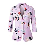 Beninos Womens Blazers 3/4 Sleeve Lightweight Office Work Blazer Jacket (1905 Purple, XL)