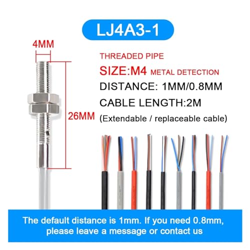 Capteur PNP NC M4 mini interrupteur de proximité induction acier inox - 3