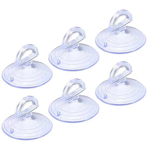 MECCANIXITY PVC Suction Cup, 35mm Dia. Hanging Hook Holder Universal Replacing Tools for Automotive Glass Windshield Sunshade Screen Clear Pack of 6