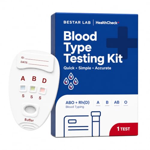 Blood Type Testing Kit (8-Type), Detect Type A, B, O, AB, or RH Blood Type