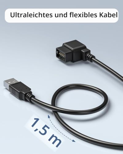 Ladekabel für Shimano Di2 12 Geschwindigkeiten, kompatibel mit EW-EC300 – USB-Kabel 1,5 m für elektronische Übertragung, Aufladen und Synchronisieren von Daten, kompatibel mit R9270, R9250, R8170
