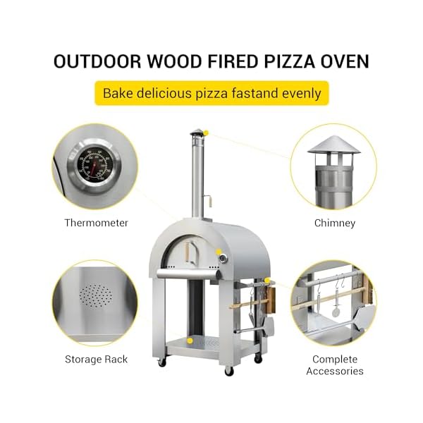 CT Copper Tailor 6-piece Outdoor Kitchen Package BBQ Gas Grill Island, 32" Built-in Grill 4 Burners, Grill Cabinet, Kitchen Sink, Beverage Cooler,Cooler Cabinet, Wood Fire Pizza Oven - Image 7