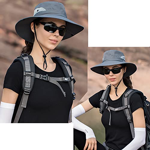 Sun Hats Women Uv-Sheild-Protection Packable With Ponytail Hole (Dark Grey) #TOP1