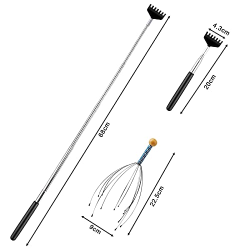Kopfmassage Spinne und Rückenkratzer, Kopfmassagegerät mit 20 Fingern, Rückenkratzer Ausziehbar, Kopfmassage und Metallrückenkratzer für Entspannung und Wellness - Image 3