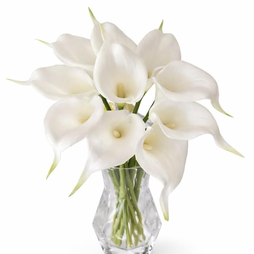 Floral Kingdom Artificial Calla Lily Flowers 10 Pack 14 Inch
