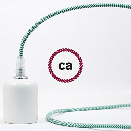 Creative Cables - Fil Électrique Rond Gaine De Tissu De Couleur Effet Soie Tissu Uni Turquoise Rm71 20 Metres 3x0 75 84332060