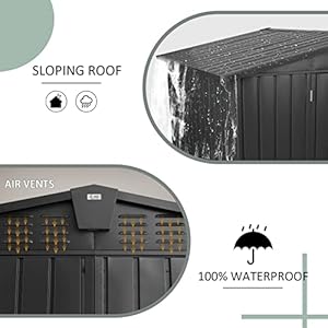 Domioutdoorstorageshed82x62metalsteelutilitytoolshedstoragehousewithdoublelockabledoorsairventforbackyardgardenpatiolawn Urban Country Home Decor Domi outdoor storage shed 82 x 62 metal steel utility tool shed storage house with double lockable doors air vent for backyard garden patio lawn urban country home decor