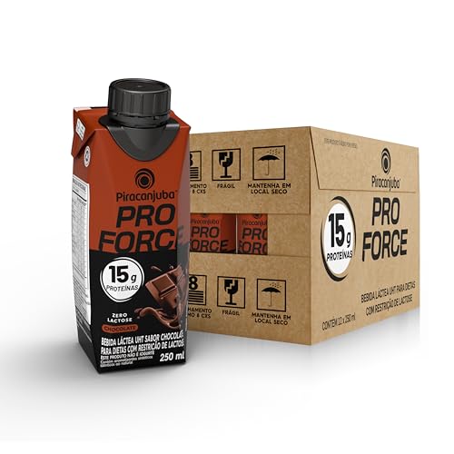 Piracanjuba ProForce 15g de Proteínas Zero Lactose Sabor Chocolate - 12 Unidades de 250ml