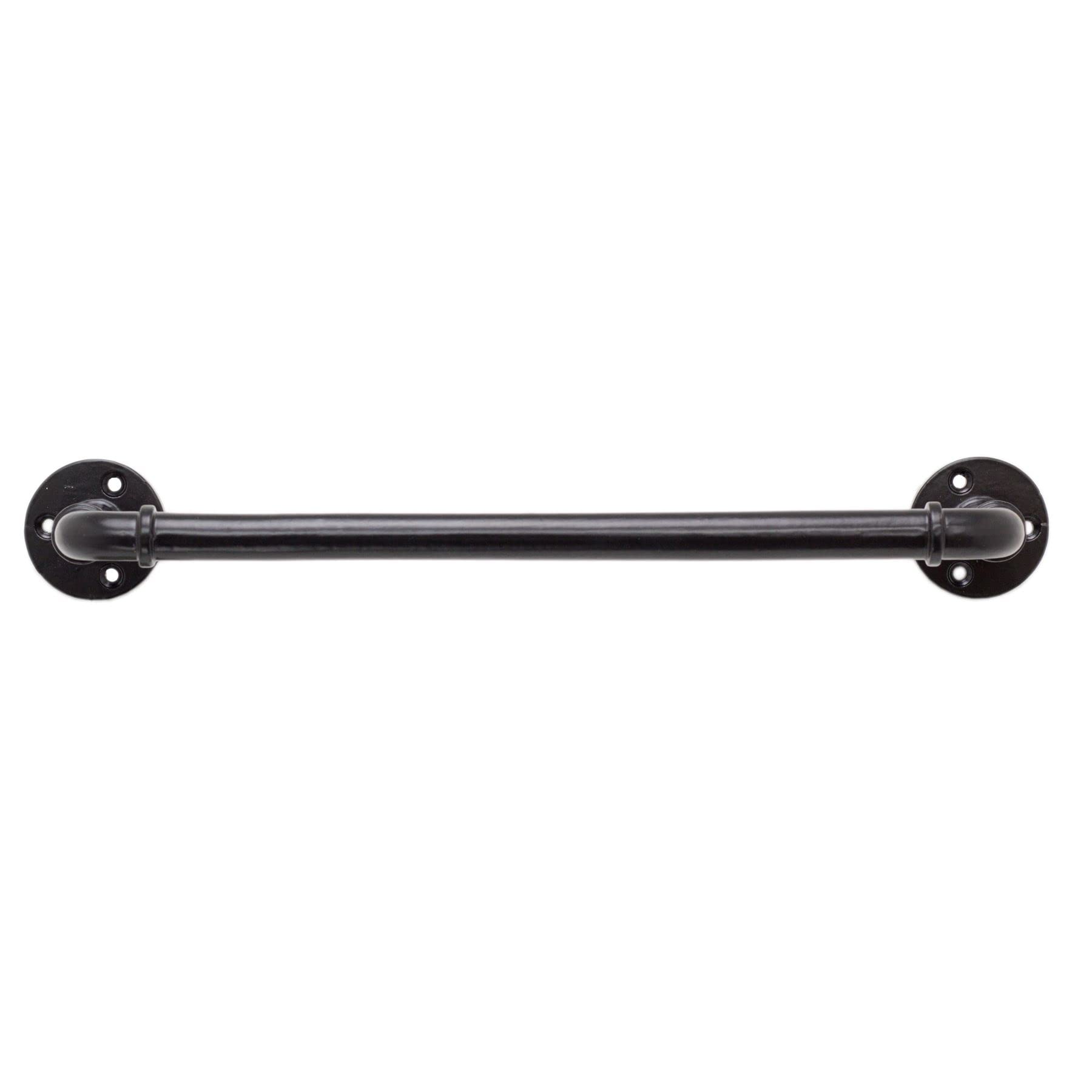 Carousel Home 34cm Black Iron Industrial Pipe Towel Rack | Wall Mounted Towel Holder | Bathroom Accessories