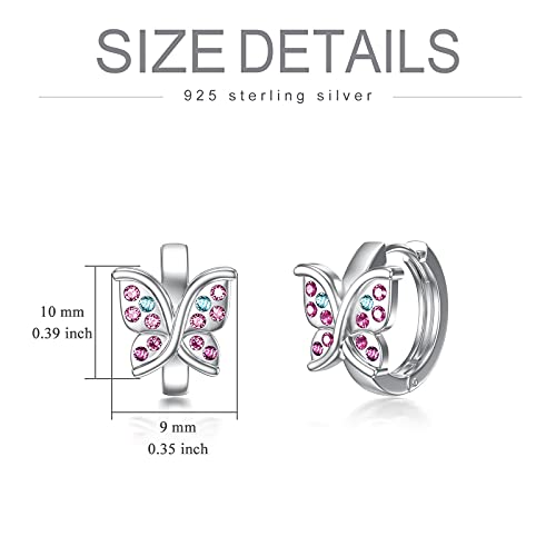 Sterling Silver Butterfly Hoop Earrings, Butterfly Jewelry Birthday Gifts For Women Her Daughter Girls #TOP3