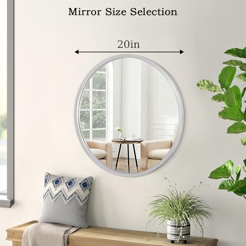 Image of Mirrors for Wall Mirror Sliver Metals Framed Round Farmhouese Bathroom Mirror Ative Hanging Mirror for Bedroom Vanity Entryway