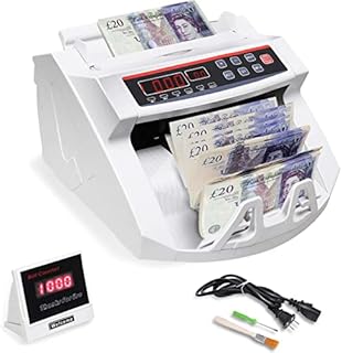 TANGZON Banknote Counter, Counts Over 1000 PCS/Min, UV/MG Counterfeit Detection, Multi-Currency Bill Counting Machine with Dual LED Displays & Hidden Carry Handle, Bank Shop Money Cash Machine