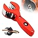 Ratcheting Tubing Cutter, 2 in 1 Close Quarters Tube Compact Cutter, Portable Ratcheting Tubing Cutter Tool for Cutting Copper, PVC, and Soft Metal Pipes (red)
