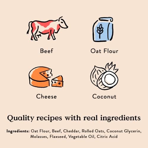 Bocce's Bakery Oven Baked Say Moo Treats for Dogs, Wheat-Free Everyday Dog Treats, Made with Real Ingredients, Baked in The USA, Natural Soft & Chewy Cookies, Beef & Cheddar Recipe, 6 oz — view 2