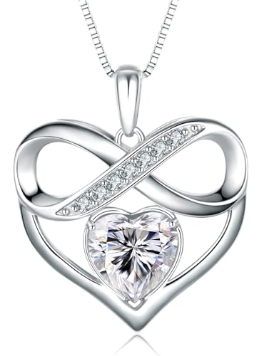 Collier pendentif cœur infini en argent pour femme avec sa chaîne ajustable