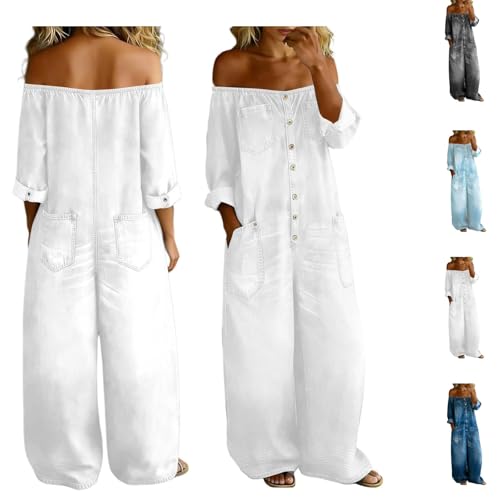 Mono vaquero de hombros descubiertos ideal para tus tardes de verano