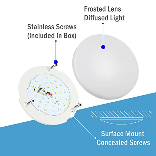 Acegoo 12V Led Ceiling Dome Light, Rv Interior Puck Light, 12 Volt Overhead Panel Light For Motorhome Travel Trailer Camper Van Boat, Cri 90+ Surface Mount Dc 12V 6-Pack (3000K Warm White) #TOP1