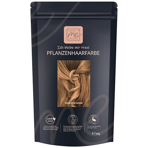 Thats me Organic® Profi Pflanzenhaarfarbe Nachfüllpack (warm dark sahara blond) – Bio Haarfarbe ohne Chemie – Ideale Haarfarbe auch während der Schwangerschaft und Stillzeit