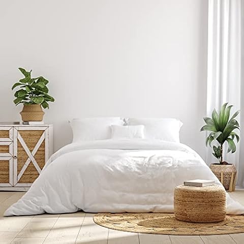 Duvet Cover 100% Cotton White Bed 180 cm - Duvet Cover 260 x 220 cm Cover