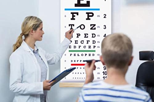 Snellen Eye Chart, Eye Charts For Eye Exams 20 Feet With Wooden Frame 11X22 Inches, Canvas Low Vision Eye Test Wall Chart With Eye Occluder Hand Pointer For Kids Gifts (20 Feet Test Distance) #TOP5