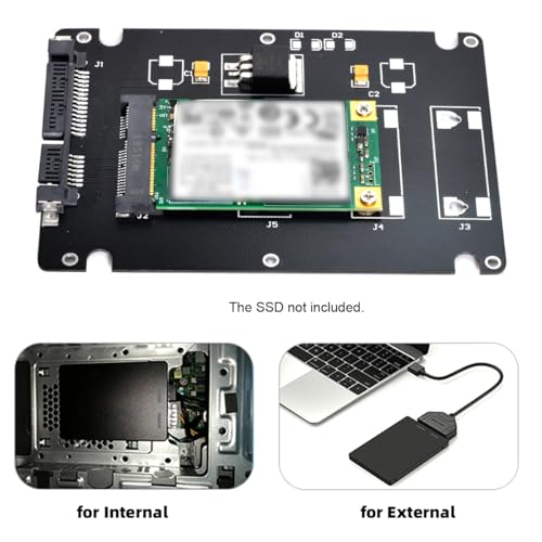 Adaptador 50Pin mSATA a SATA 3.0 6Gbps 2.5" miniatura 2