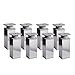 Produktbild sossai® Design-Möbelfüße MFV1 | höhenverstellbar | 8er Set | Vierkant-Profil: 40 x 40 mm | Farbe: Chrom | Höhe: 60mm (+20mm) | Hochwertige Holzschrauben inklusive