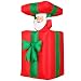 Monzana Babbo Natale Pupazzo Gonfiabile 152cm Salta Fuori dal Regalo Illuminazione Luce LED Addobbo