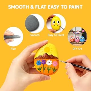 Simetufy 25 Pcs Rocks for Painting, 2"-3" Painting River Rocks, Flat & Smooth Stones to Paint, Hand Picked Natural Stones for Painting, Crafts for Kids & Adults