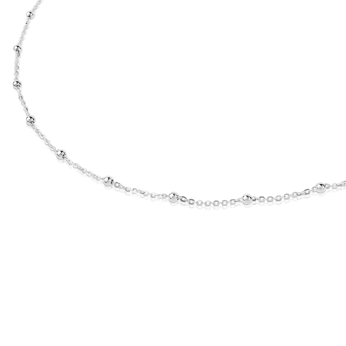TOUS Gargantilla de Plata de Primera Ley para Mujer con Bolas Intercaladas,Versátil, Colección CHAIN
