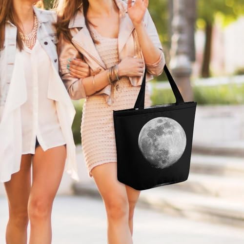 Sac à main lune noire et blanche grand volume pour femme active - 3