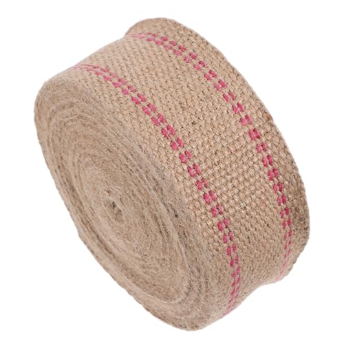 Gadpiparty Cinta Trenzada De Yute Grueso 6 Cm 10 m Con Rayas Rojas Para Manualidades y Reparación De Sillas Decoración Bricolaje Hogar