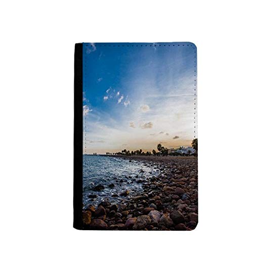 Étui portefeuille pour passeport Ocean Stone fini les papiers perdus au bord de la mer