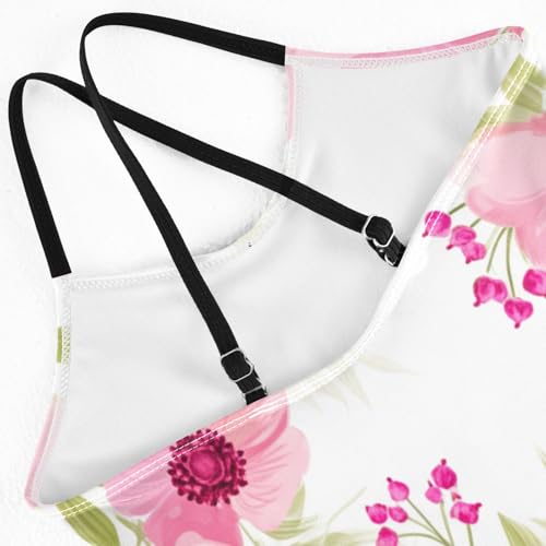 CHIFIGNO Flowers Pink White Toddler Swimsuit Girl Quick Dry Crossback Girls 1 Piece Swimsuit 3T4