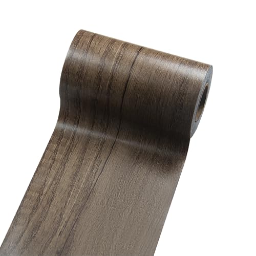 Image of Wood Grain Tape for Mirrors, 4 inch X 32 ft Wood Grain Wallpaper Border Adhesive Tape for Floor, Bathroom, Cabinets, Windows, Home Decoration 1 Roll (Light Coffee)